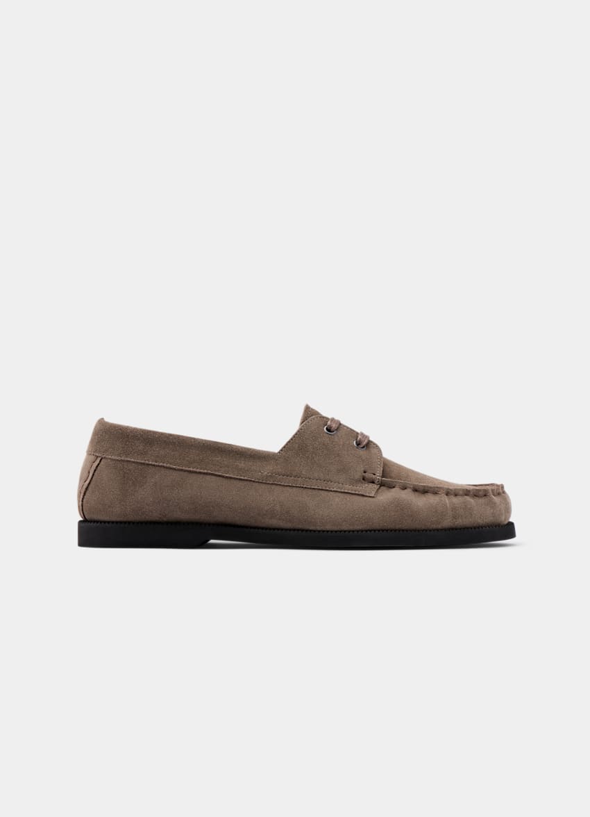 SUITSUPPLY Italian Calf Suede Taupe Loafer