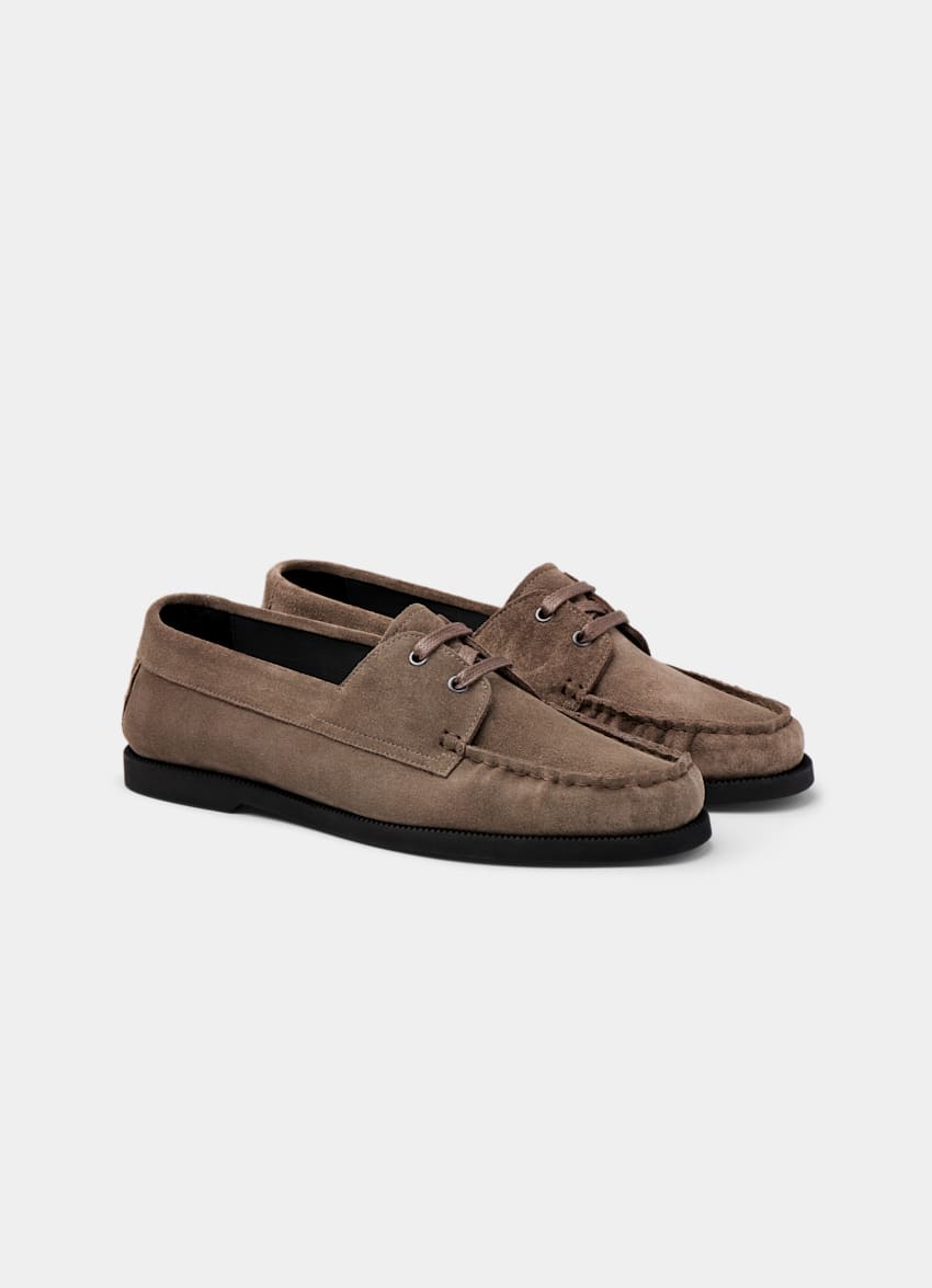 SUITSUPPLY Italian Calf Suede Taupe Loafer