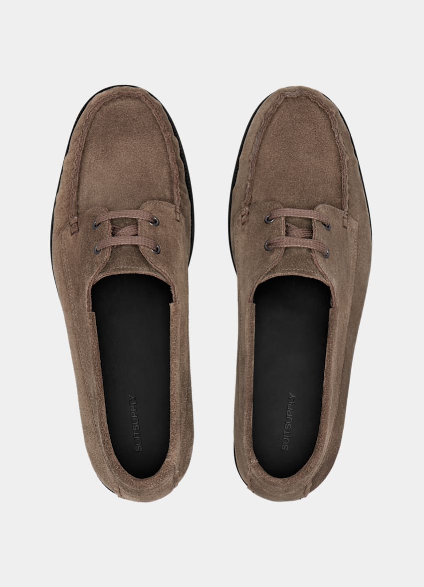 SUITSUPPLY Italian Calf Suede Taupe Loafer