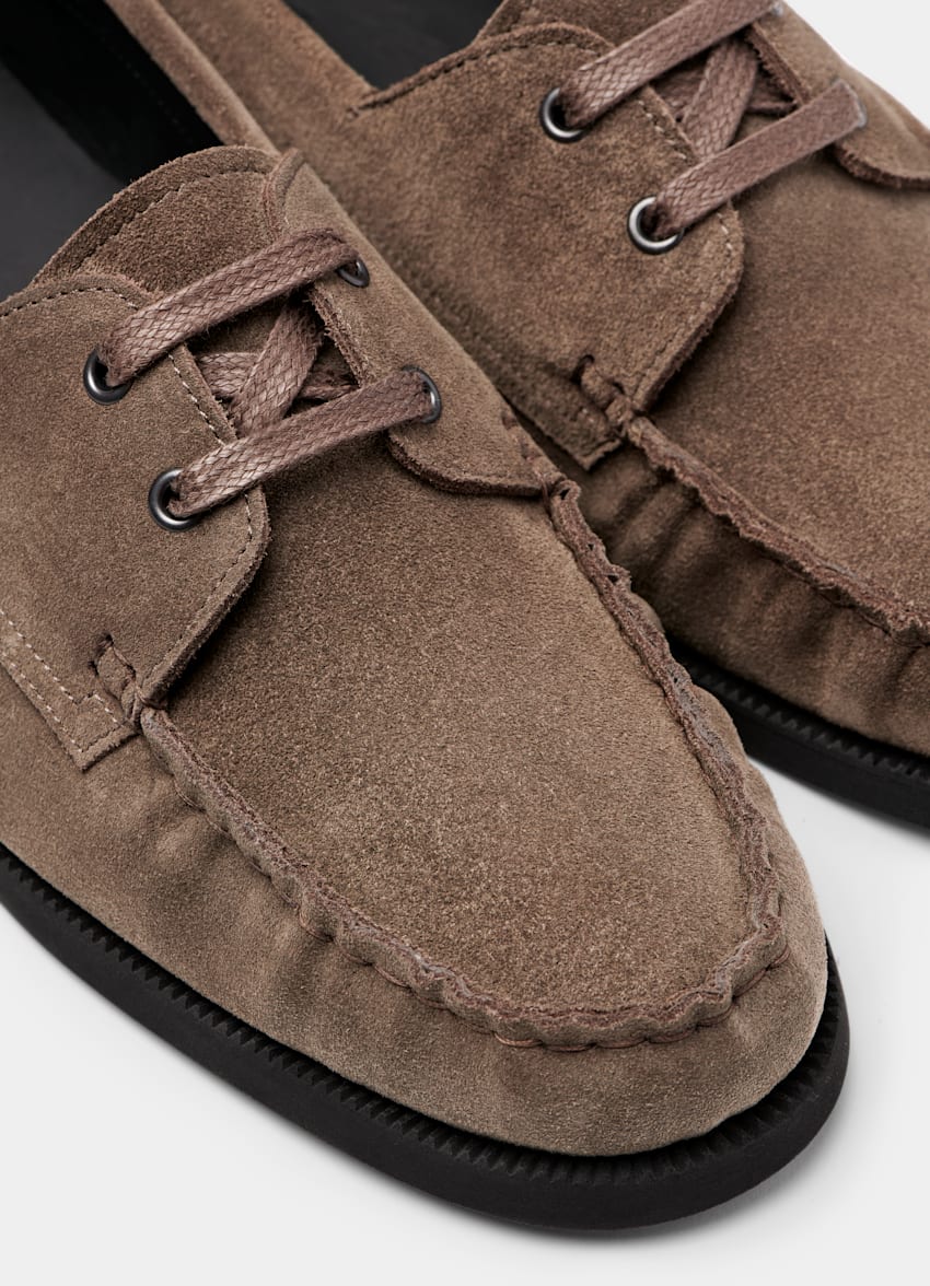 SUITSUPPLY Italian Calf Suede Taupe Loafer