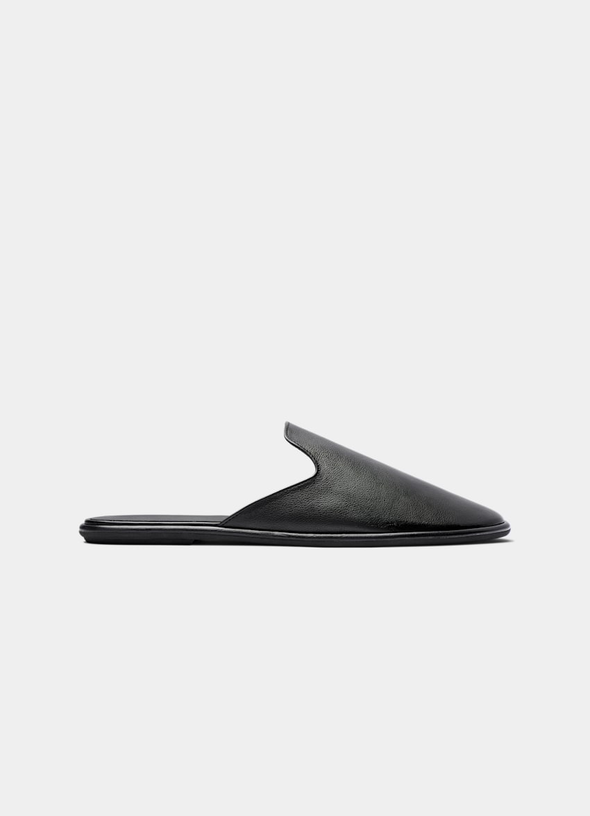 SUITSUPPLY Italian Calf Leather Black Slipper
