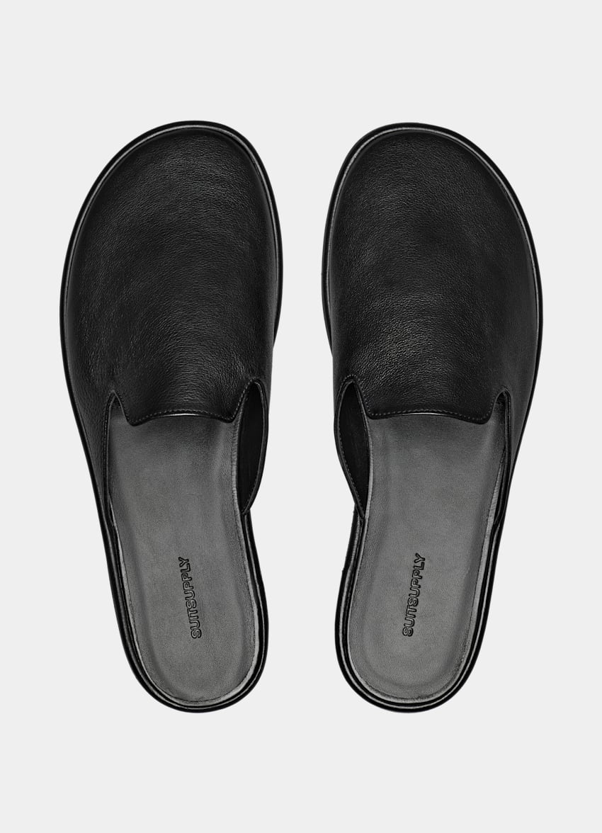 SUITSUPPLY Italian Calf Leather Black Slipper