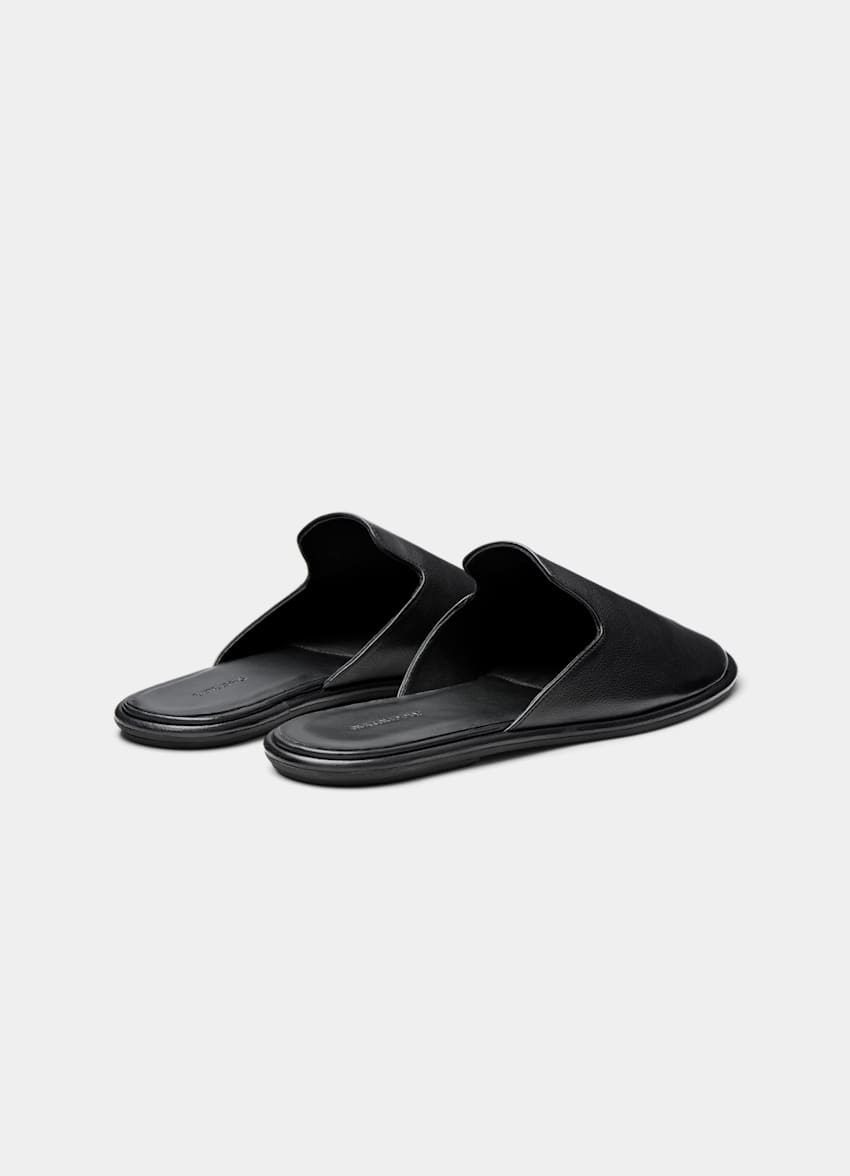 SUITSUPPLY Italian Calf Leather Black Slipper