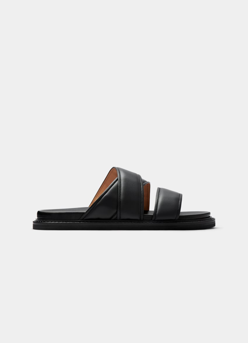 SUITSUPPLY Italian Calf Leather Black Slipper