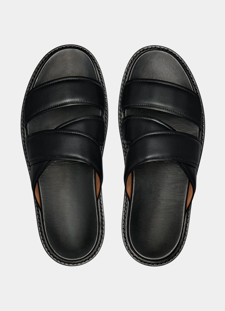 SUITSUPPLY Italian Calf Leather Black Slipper
