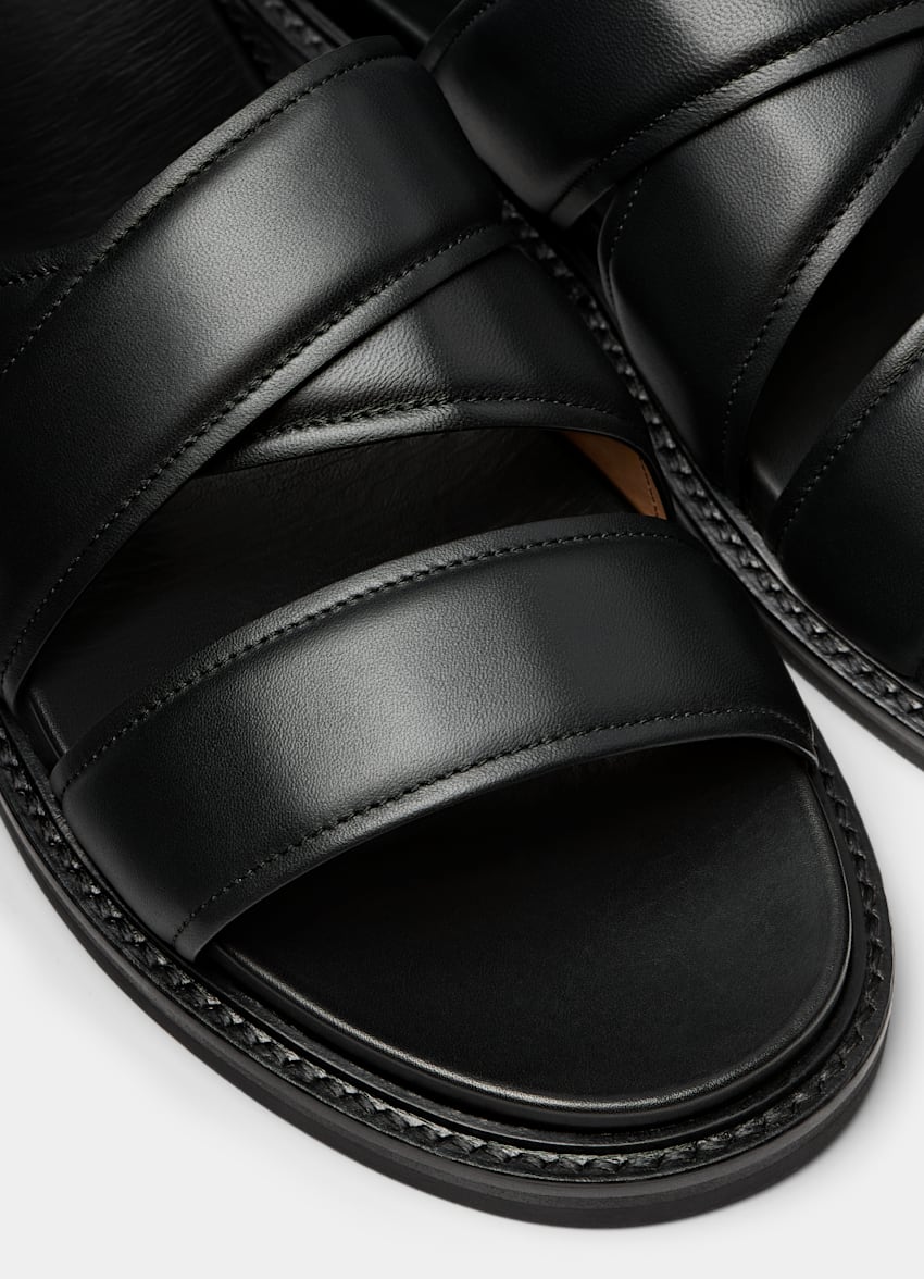 SUITSUPPLY Italian Calf Leather Black Slipper