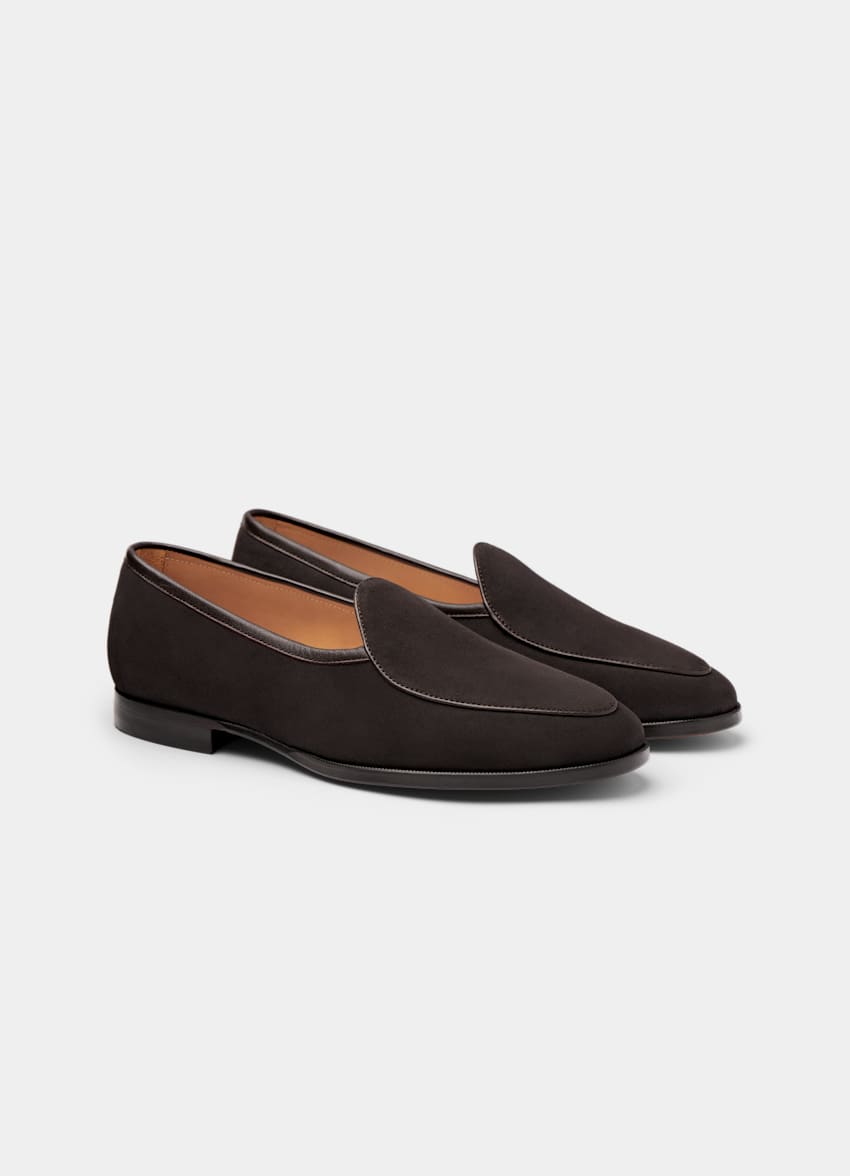 SUITSUPPLY Italienisches gekörntes Kalbsleder Loafer dunkelbraun