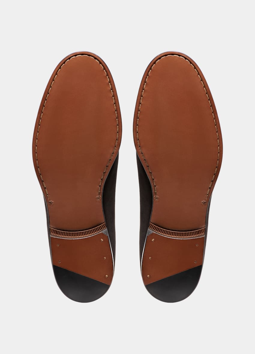 SUITSUPPLY Italienisches gekörntes Kalbsleder Loafer dunkelbraun
