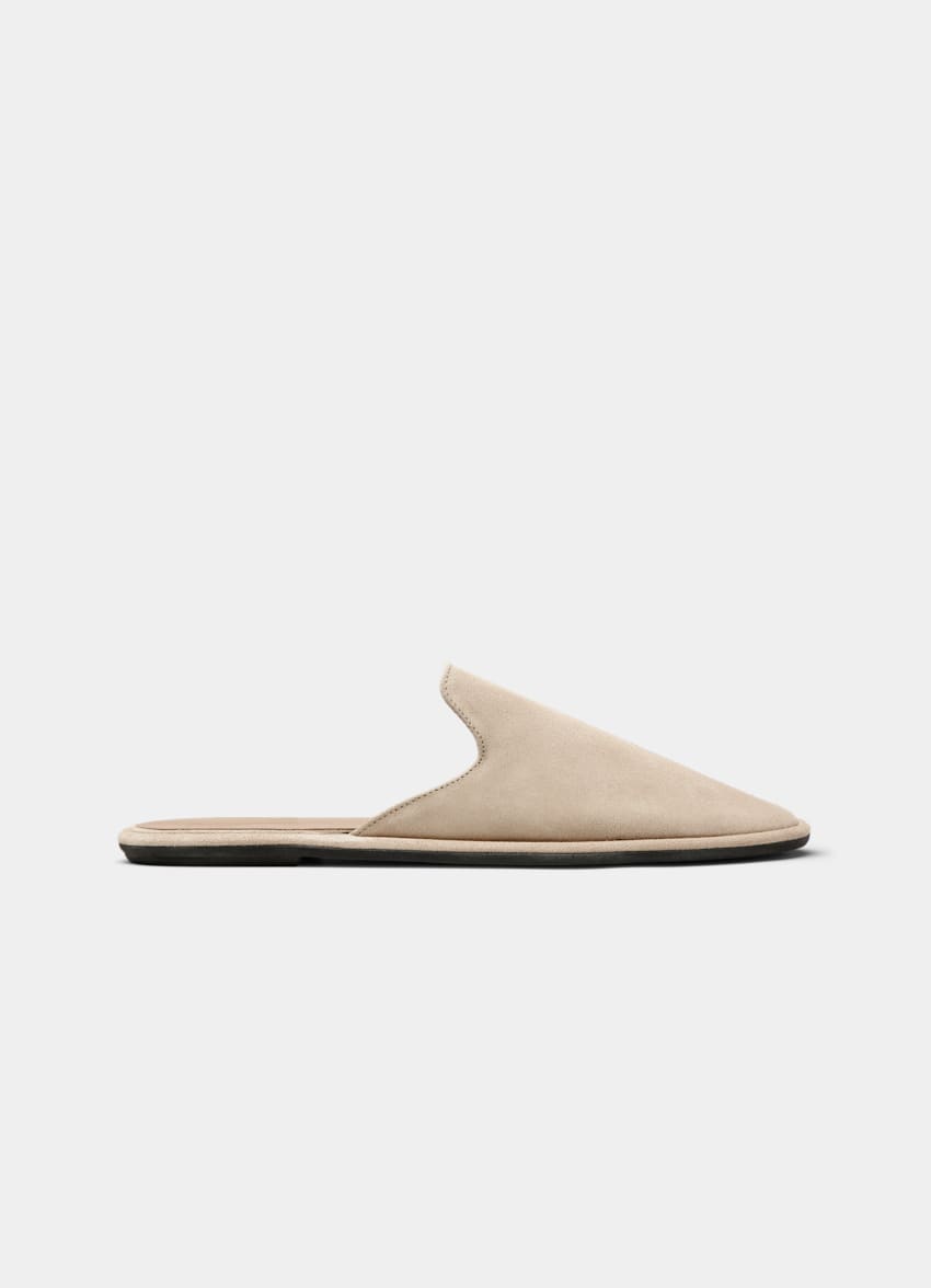 SUITSUPPLY Italian Calf Suede Brown Slide
