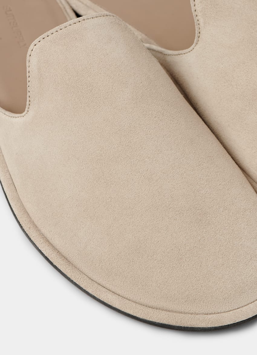 SUITSUPPLY Italian Calf Suede Brown Slide