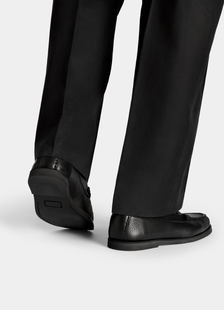 SUITSUPPLY Deer Leather Black Loafer