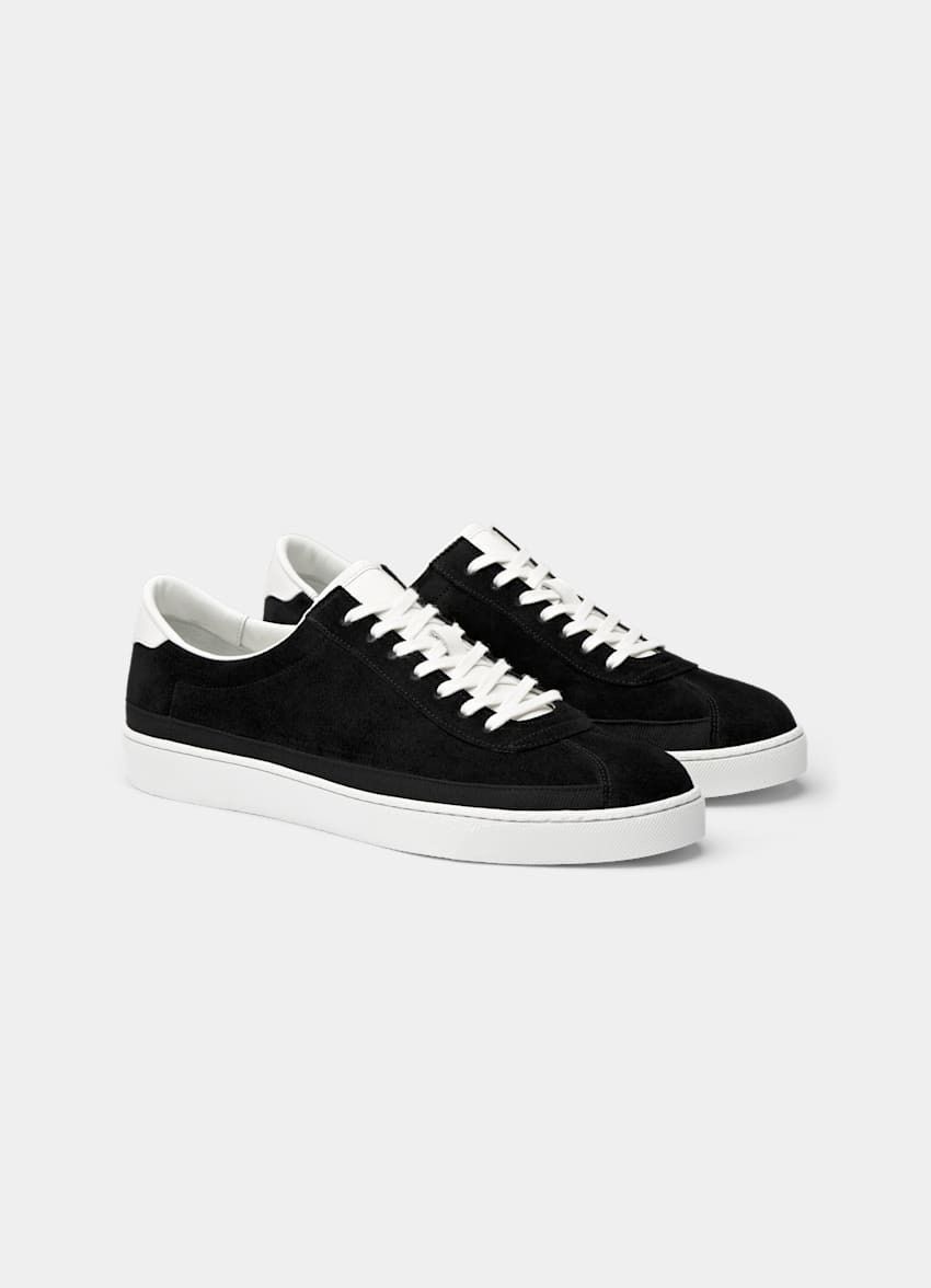 SUITSUPPLY Italienisches Kalbvelours Sneaker schwarz