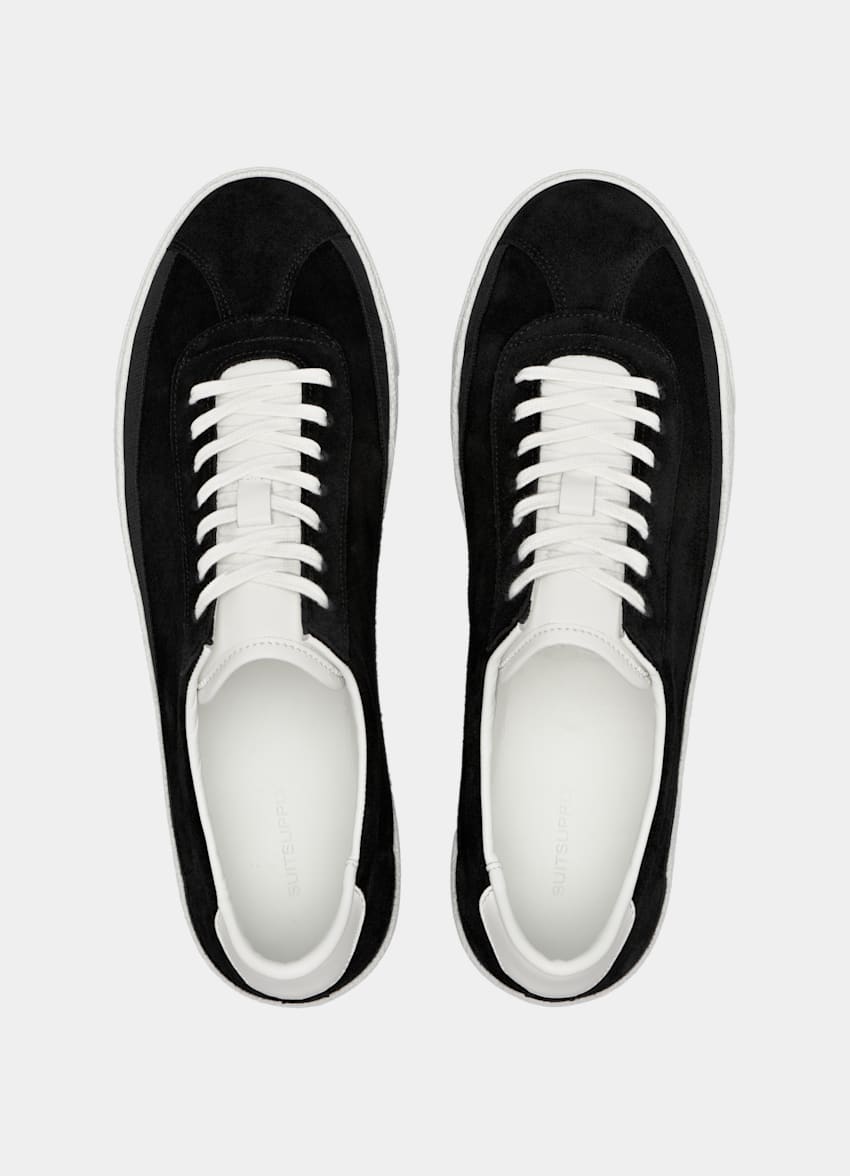 SUITSUPPLY Italian Calf Suede Black Sneaker