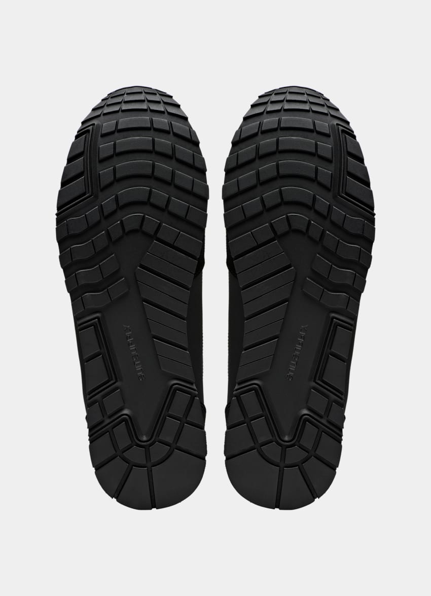SUITSUPPLY Calf Suede & Mesh Black Sneaker