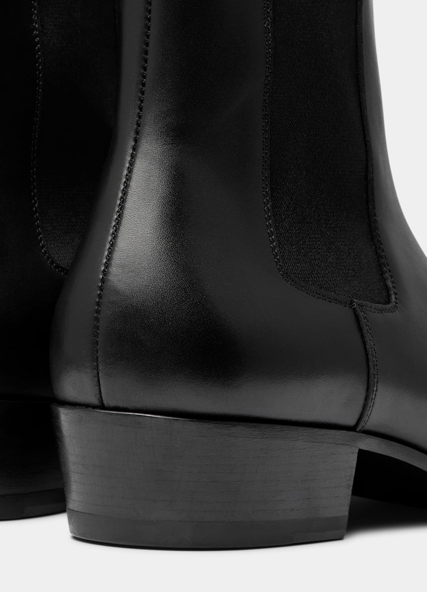 SUITSUPPLY Italian Calf Leather Black Boot