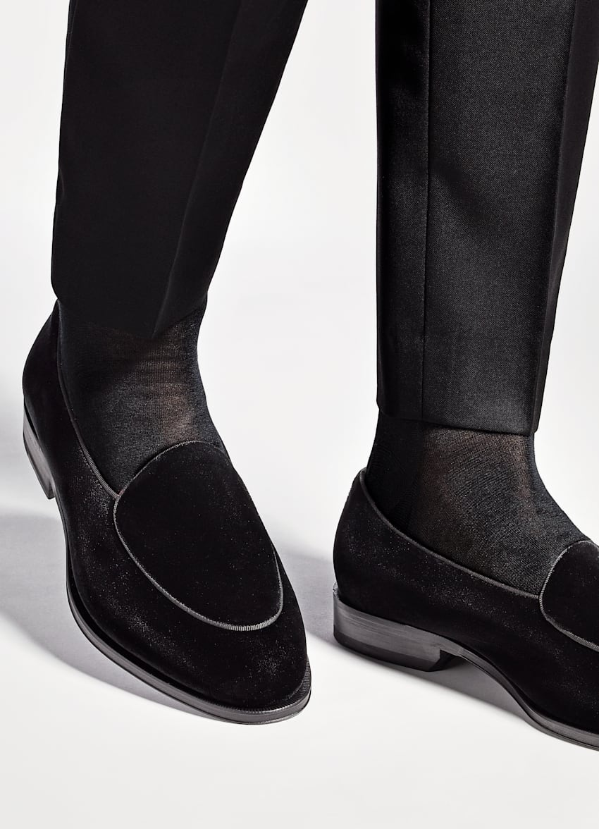 Black Tuxedo Loafer | Cotton Velvet | Suitsupply Online Store