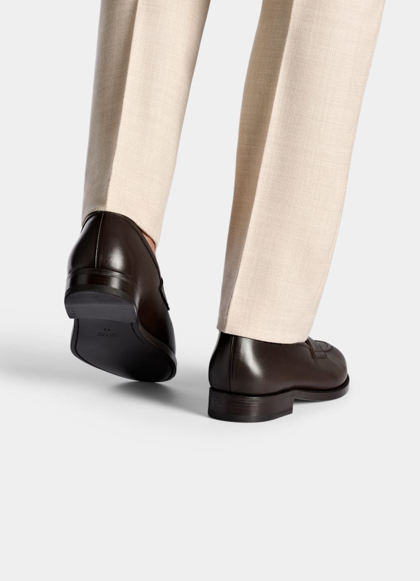 SUITSUPPLY Italian Calf Leather Dark Brown Penny Loafer