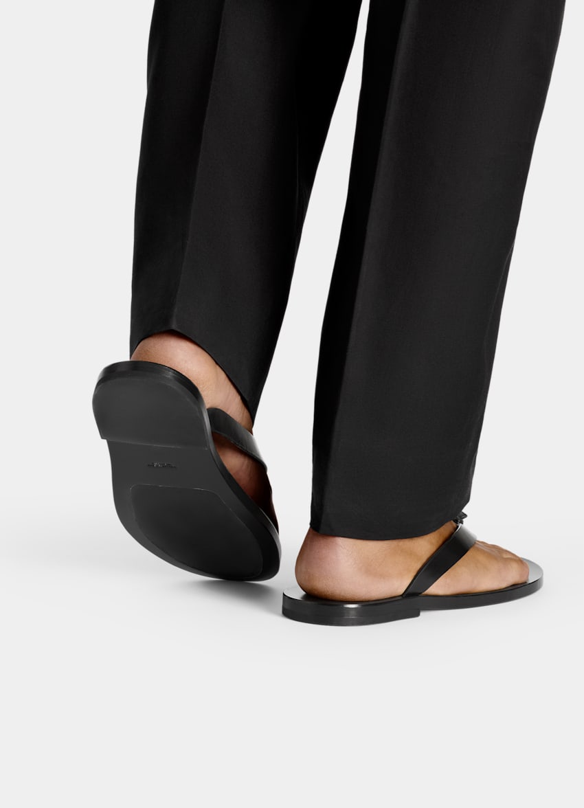 SUITSUPPLY Leather Black Slipper