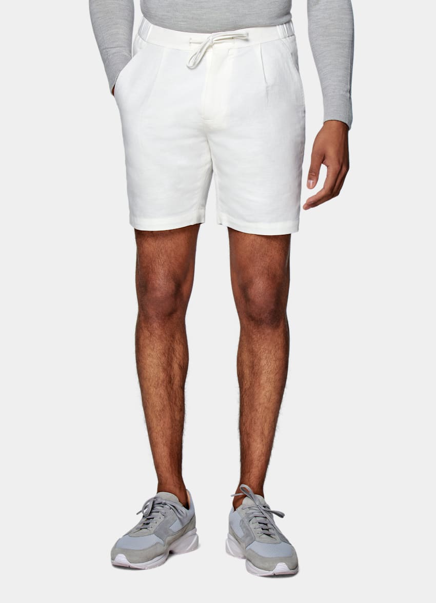 White cotton new arrivals drawstring shorts