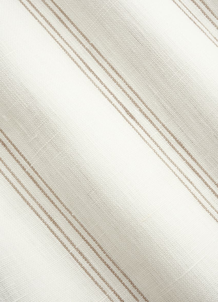 SUITSUPPLY Pure Linen - Subalpino, Italie Mid Brown Striped Straight Leg Shorts