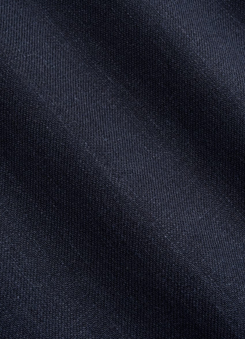 SUITSUPPLY Pure Linen by Di Sondrio, Italy Navy Straight Leg Shorts