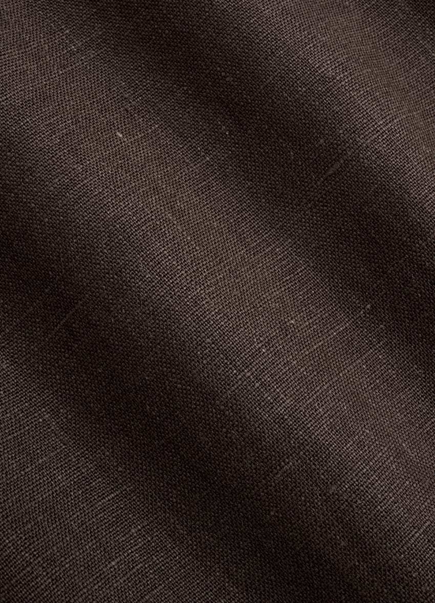SUITSUPPLY Pure Linen by Leomaster, Italy Mid Brown Straight Leg Shorts