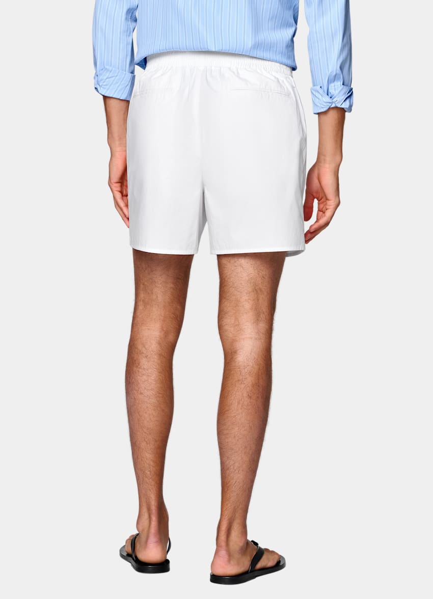 SUITSUPPLY Pure Cotton by Sidogras, Spain Off-White Straight Leg Shorts
