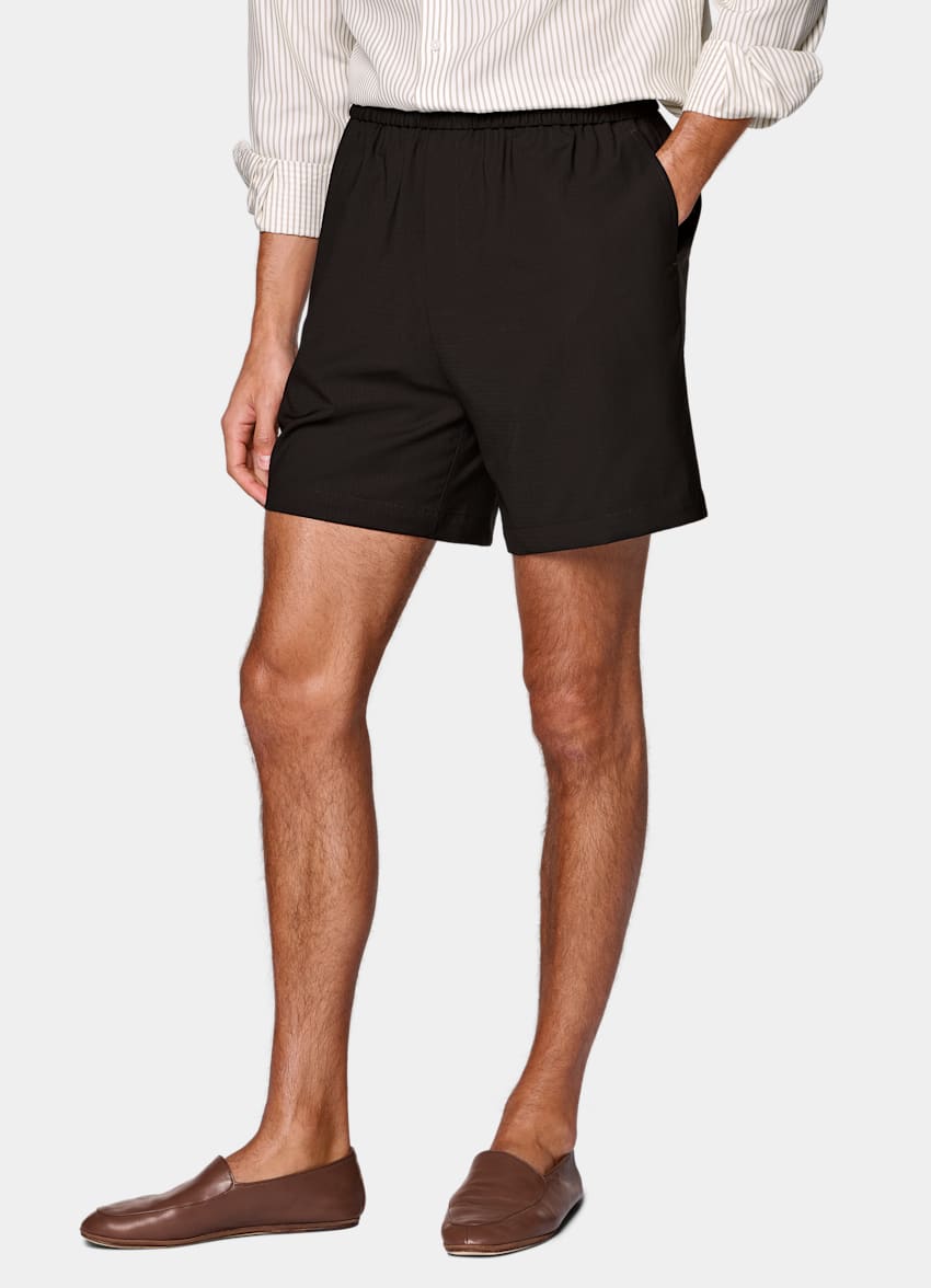 SUITSUPPLY Pure Wool by Togna, Italy Dark Brown Straight Leg Shorts