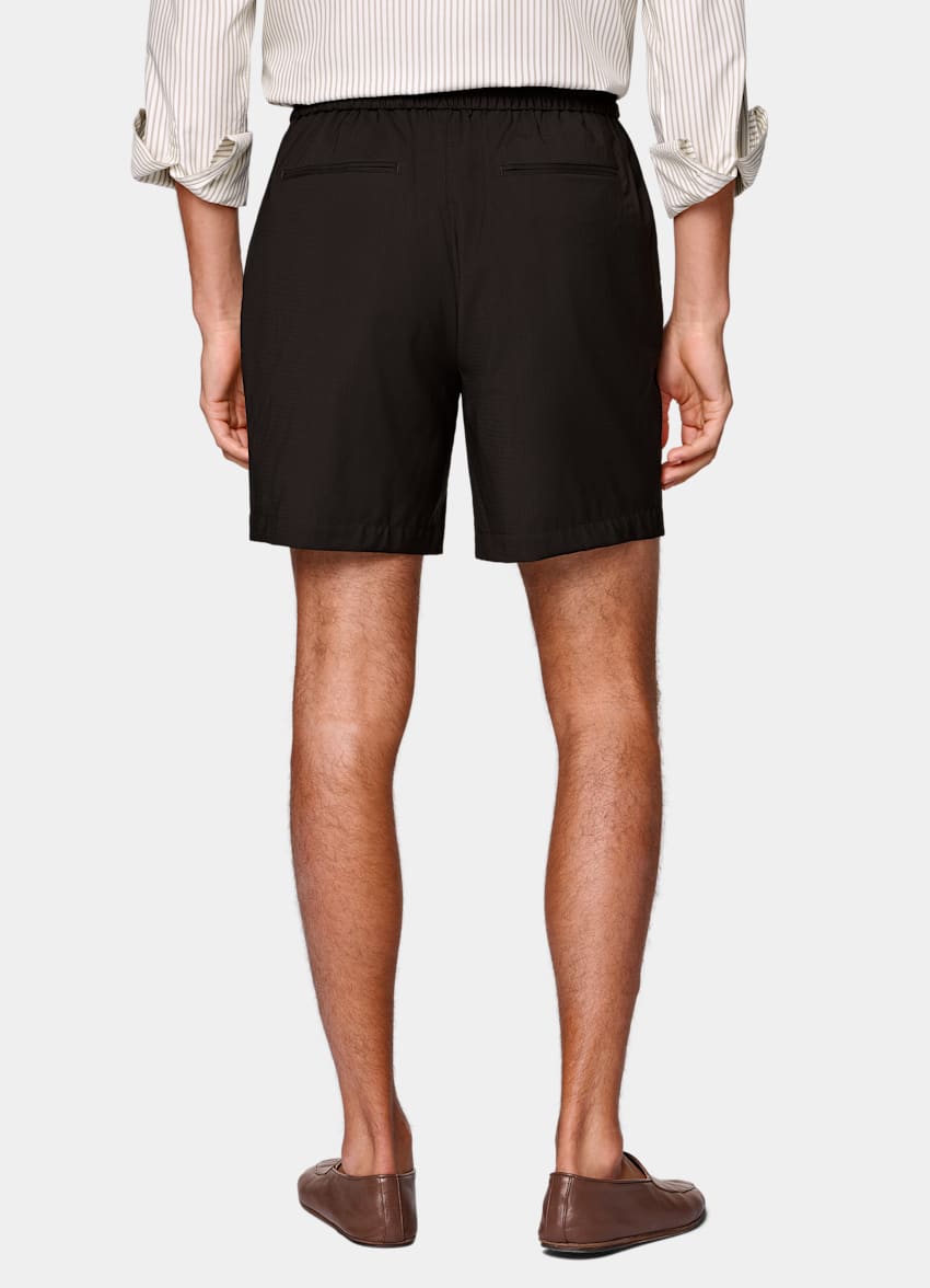 Dark Brown Straight Leg Shorts