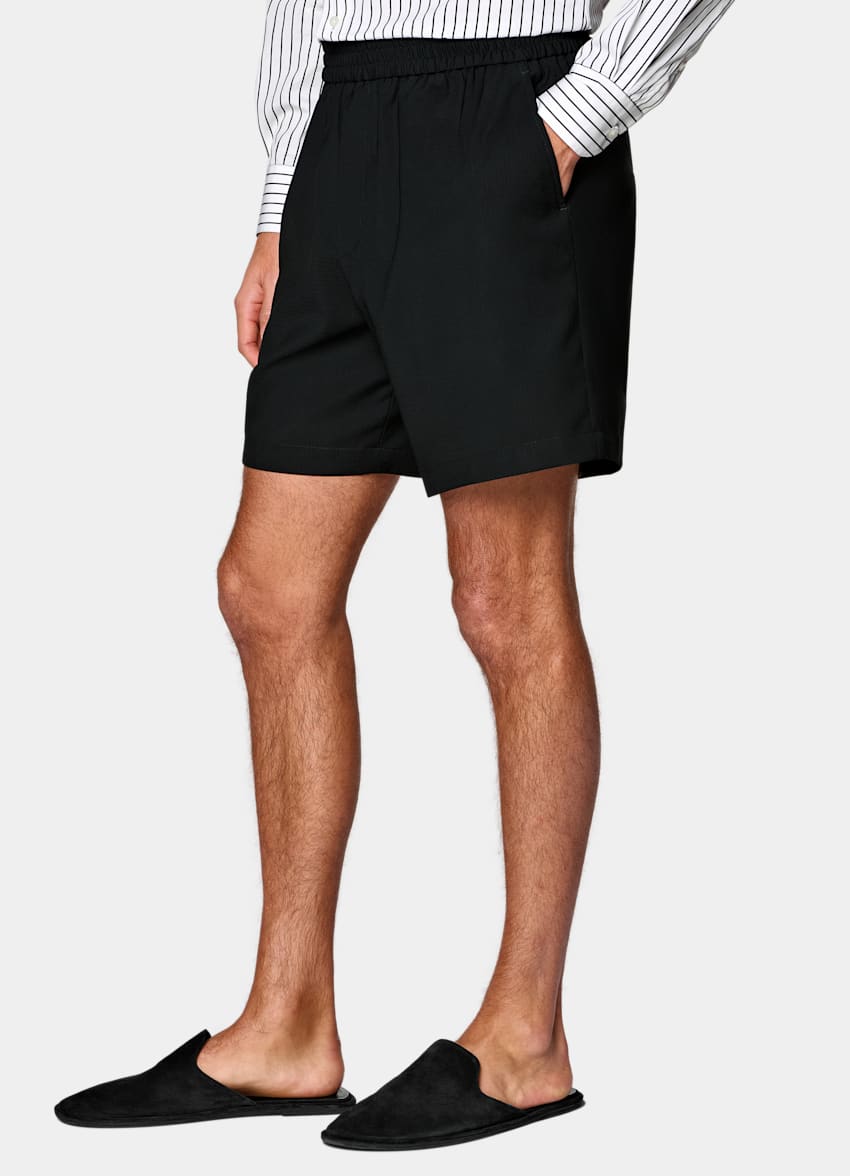 SUITSUPPLY Pure Wool by Togna, Italy Black Straight Leg Shorts
