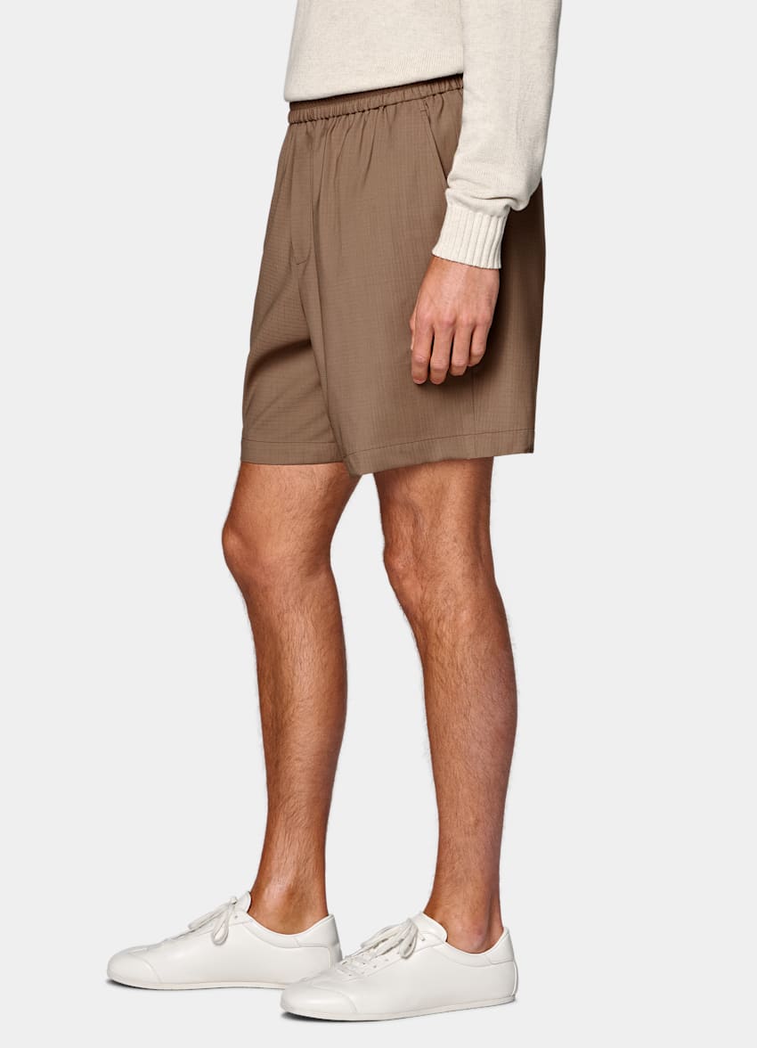 SUITSUPPLY Pure Wool de Togna, Italia Mid Brown Straight Leg Shorts