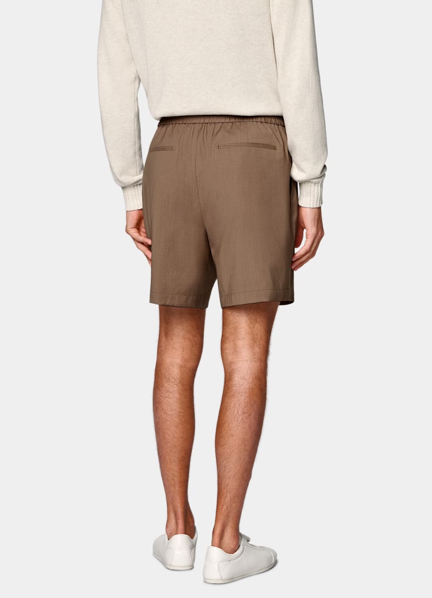SUITSUPPLY Pure Wool de Togna, Italia Mid Brown Straight Leg Shorts