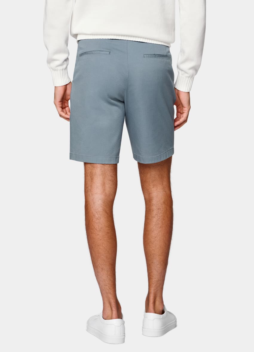 Mid Blue Slim Leg Chino Shorts