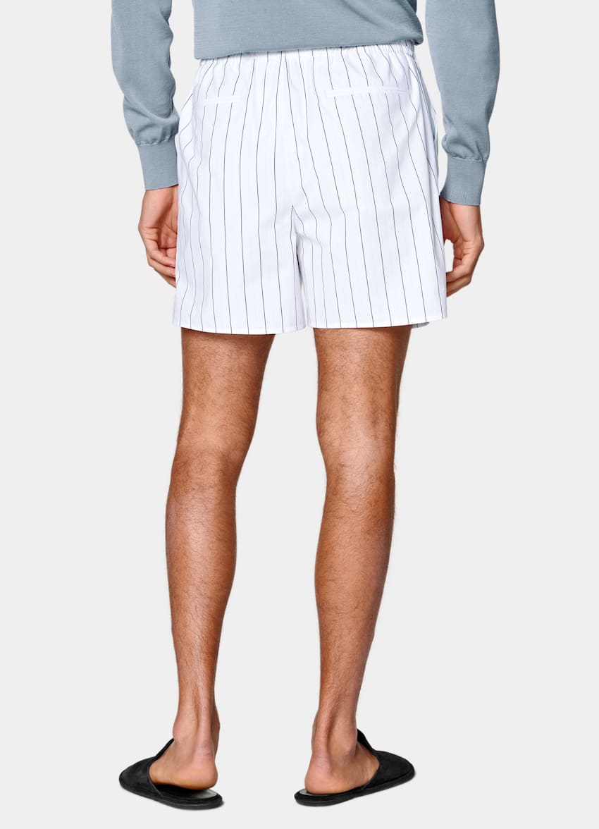 Witte Gestreepte Shorts Straight Leg