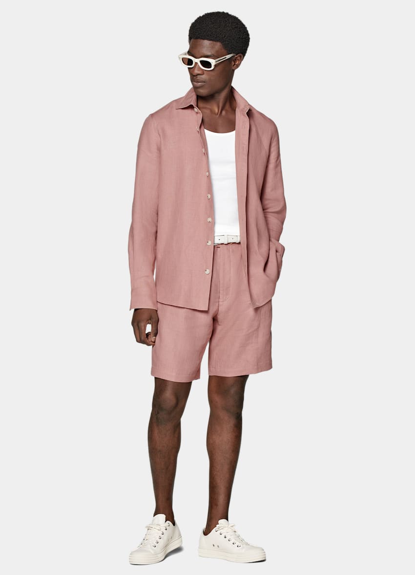 SUITSUPPLY Pures Leinen von Di Sondrio, Italien Firenze Shorts pink