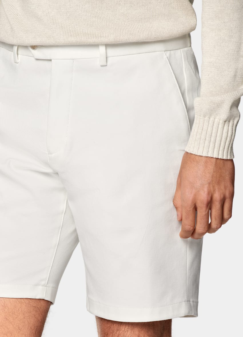 SUITSUPPLY Cotone stretch - Cervotessile, Italia Pantaloncini chino color panna slim leg