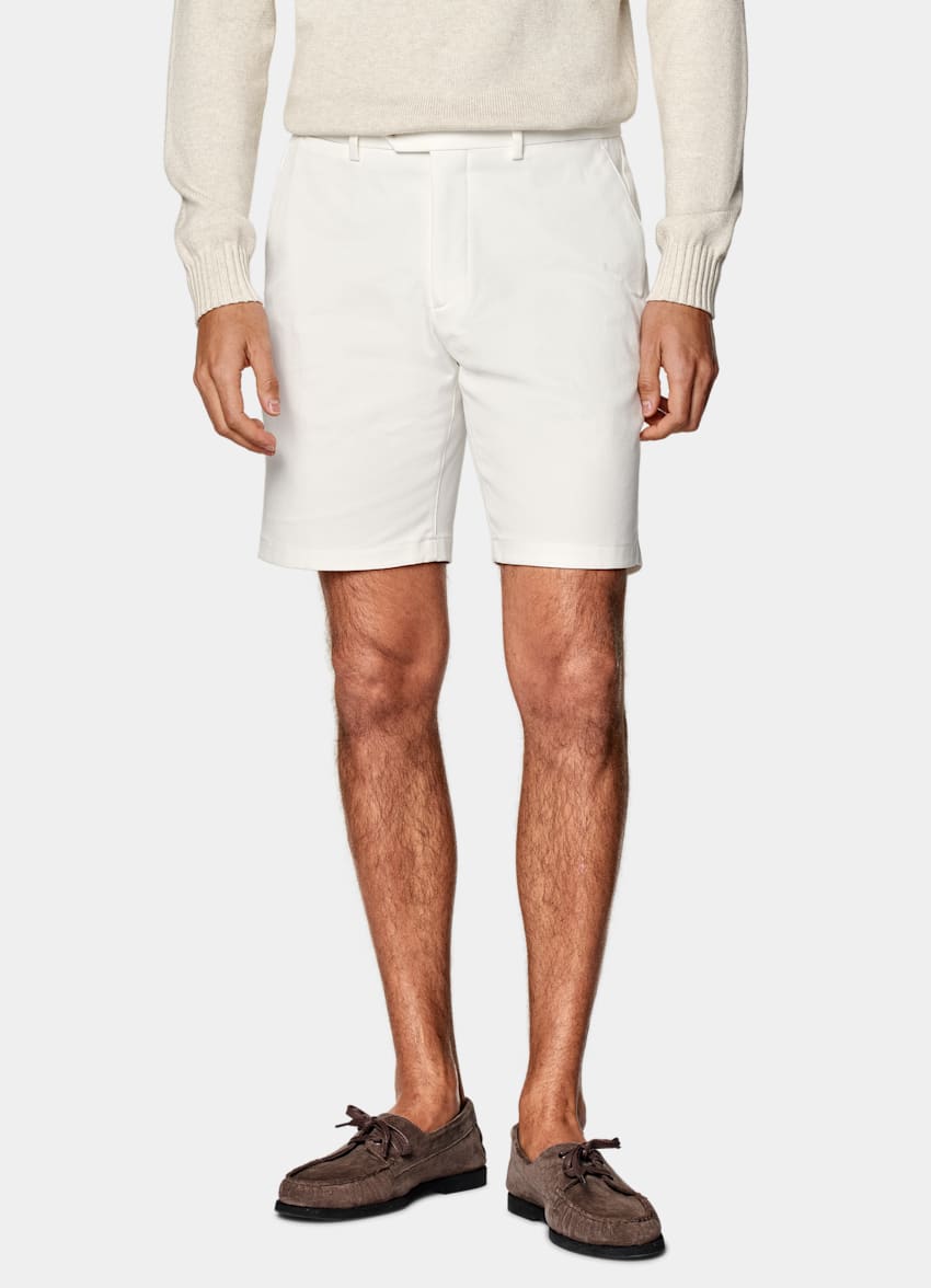 SUITSUPPLY Cotone stretch - Cervotessile, Italia Pantaloncini chino color panna slim leg