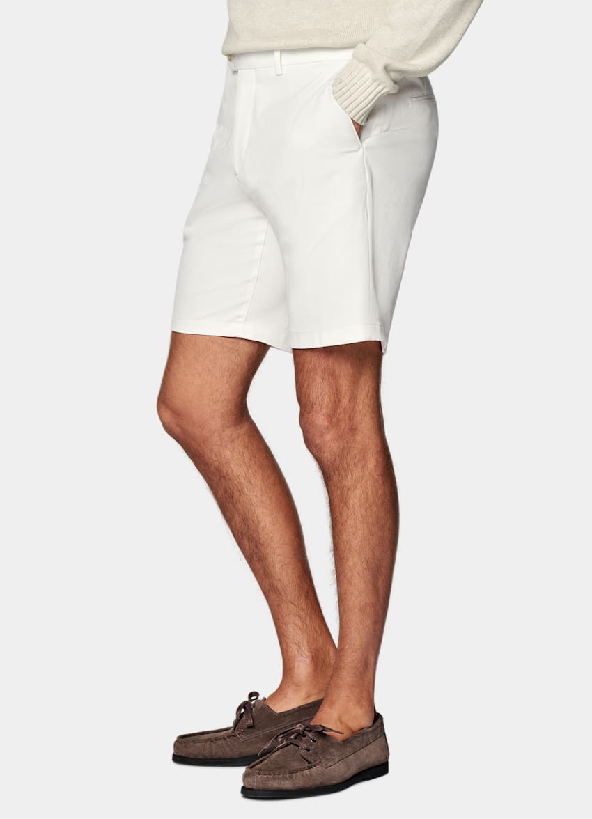 SUITSUPPLY Cotone stretch - Cervotessile, Italia Pantaloncini chino color panna slim leg