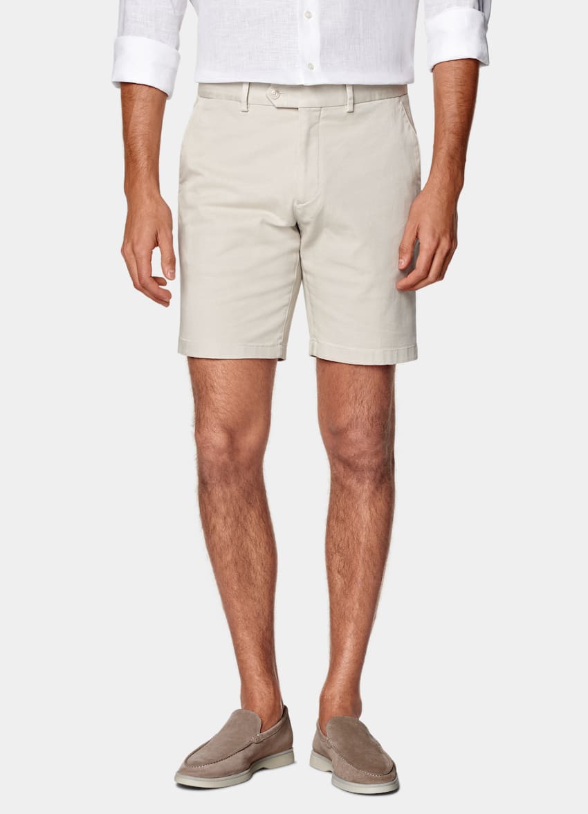 SUITSUPPLY Cotone stretch - Cervotessile, Italia Pantaloncini chino color sabbia slim leg