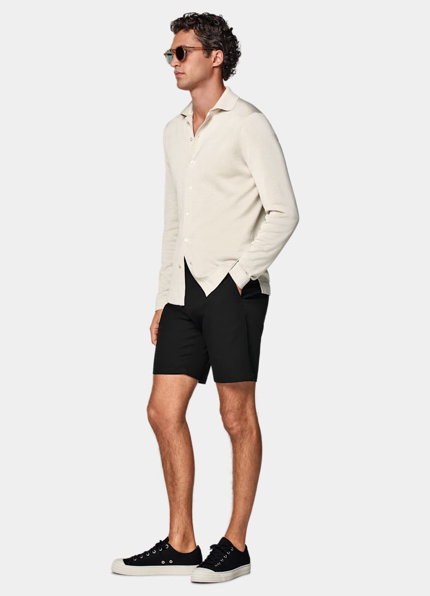SUITSUPPLY Cotone stretch - Cervotessile, Italia Pantaloncini chino neri slim leg
