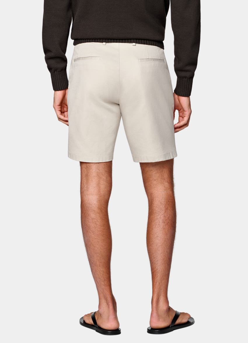 SUITSUPPLY Stretch Cotton by Cervotessile, Italy Light Brown Slim Leg Chino Shorts