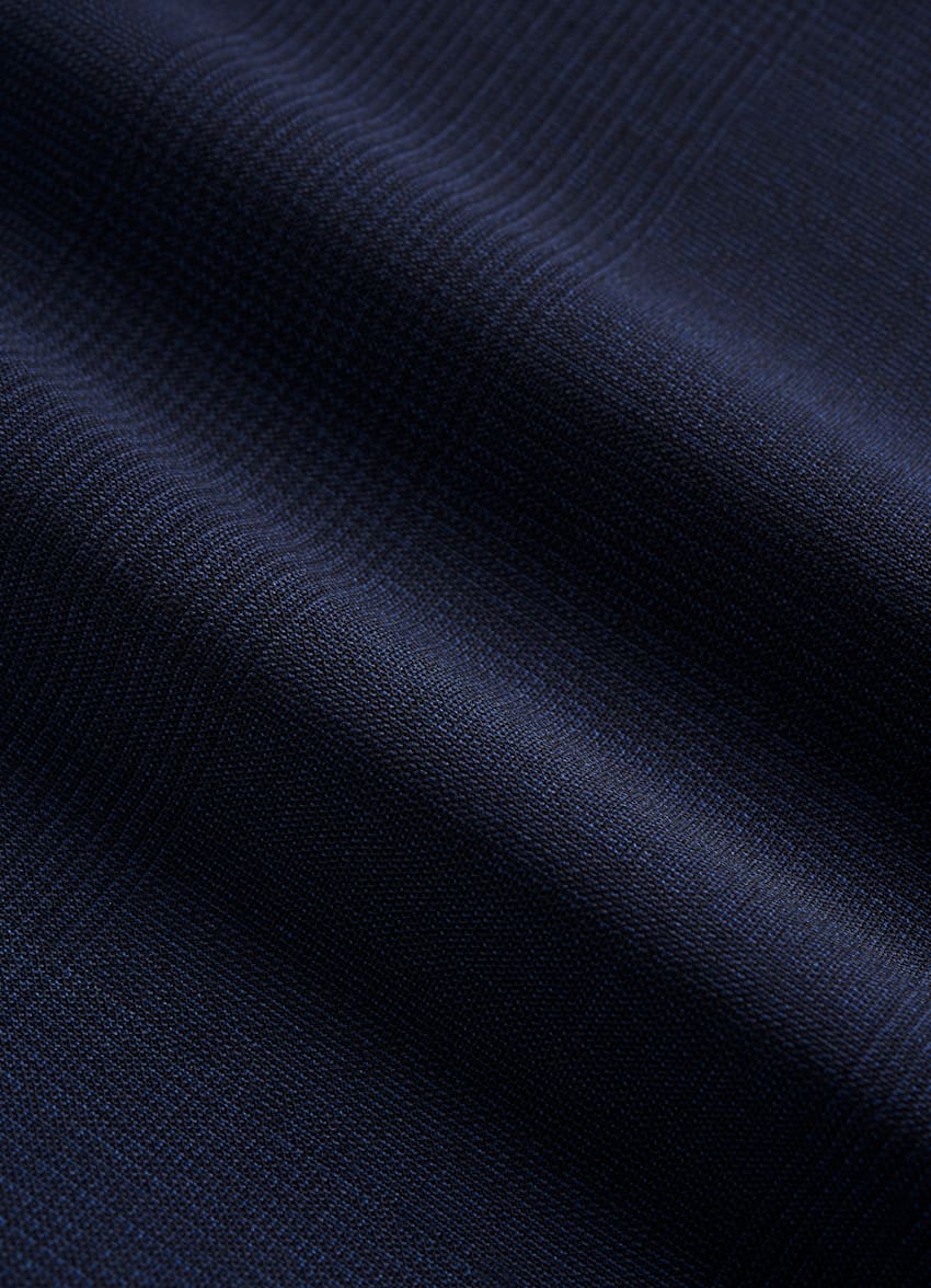 SUITSUPPLY Pure Wool Traveller de Lanificio Cerruti, Italia Traje Havana azul marino a cuadros 