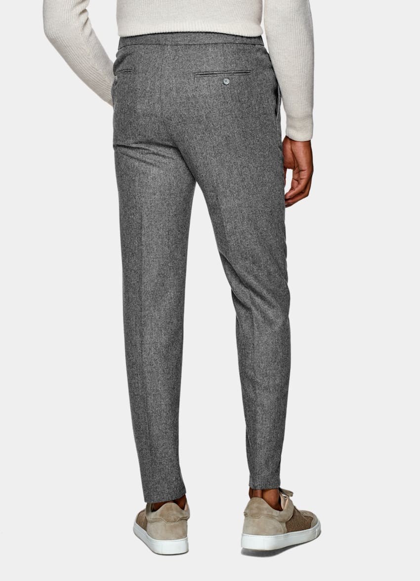 SUITSUPPLY Circular Wool Flannel by Vitale Barberis Canonico, Italy Light Grey Casual Suit