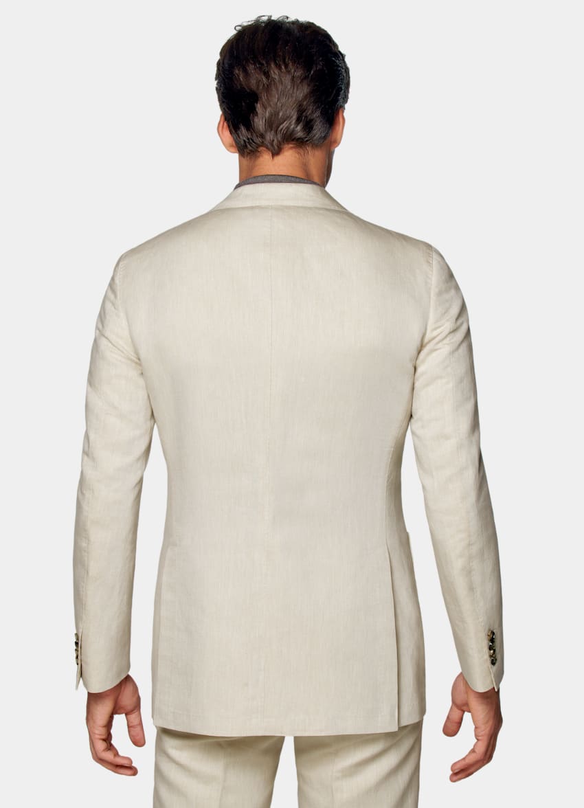 SUITSUPPLY 意大利 Di Sondrio 生产的棉、亚麻面料 Havana 浅棕色西装