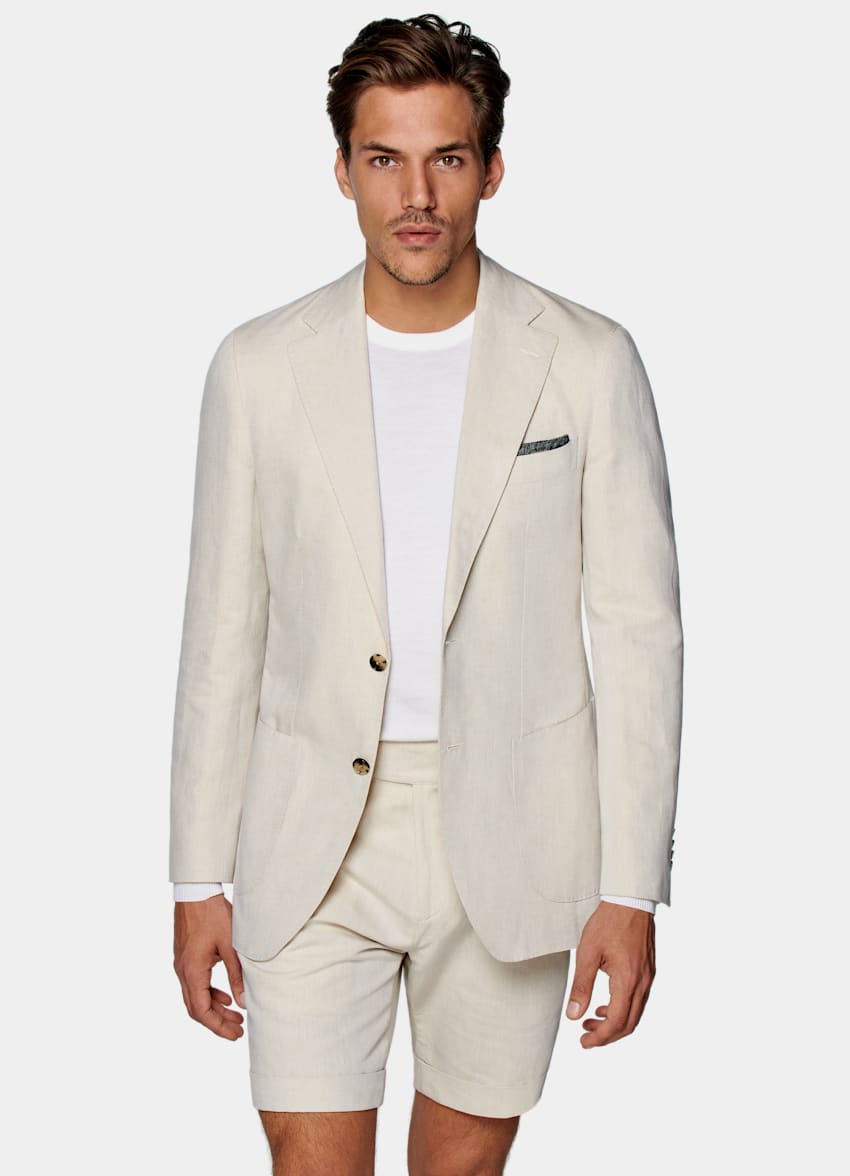 SUITSUPPLY Linen Cotton by Di Sondrio, Italy Light Brown Havana Suit