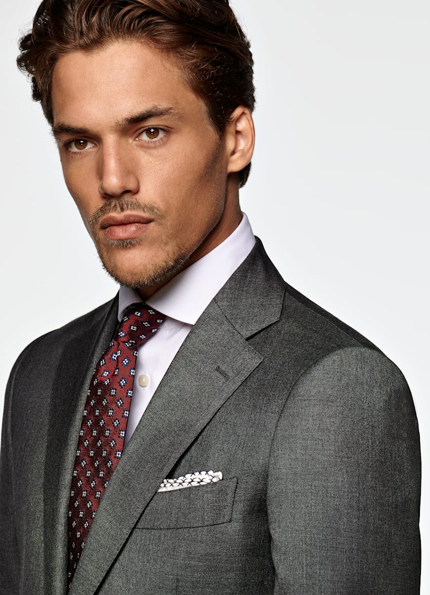 SUITSUPPLY Pure S110's Wool by Vitale Barberis Canonico, Italy Grey Lazio Suit 