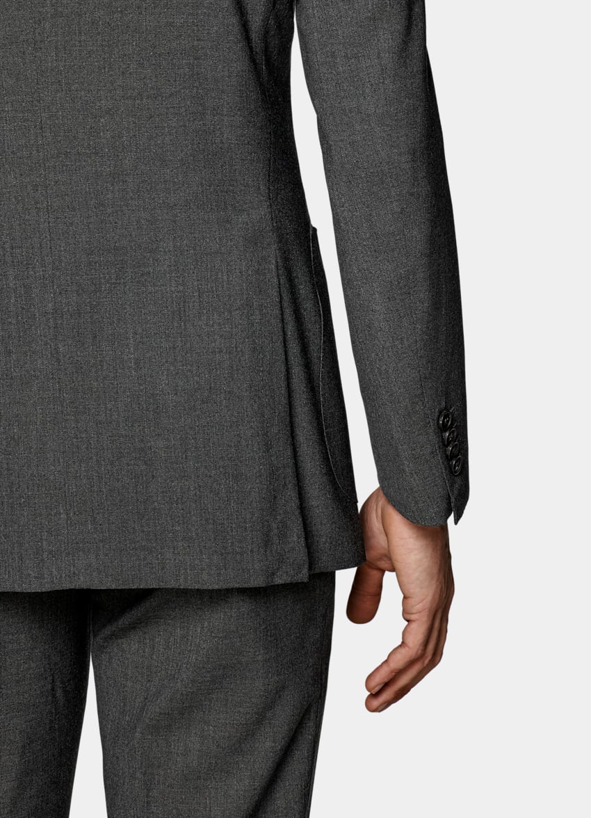 SUITSUPPLY  by Lanificio Cerruti, Italy  Dark Grey Tailored Fit Havana Suit
