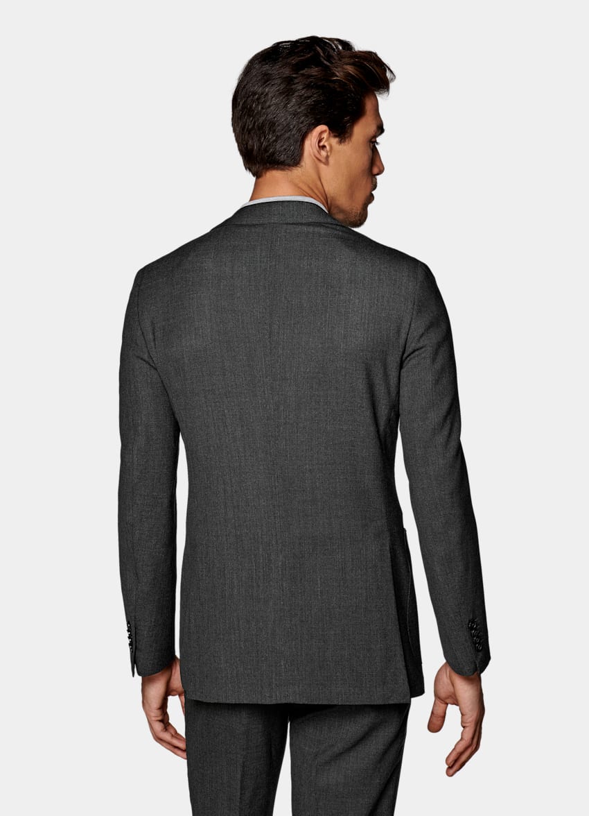 SUITSUPPLY  by Lanificio Cerruti, Italy  Dark Grey Tailored Fit Havana Suit