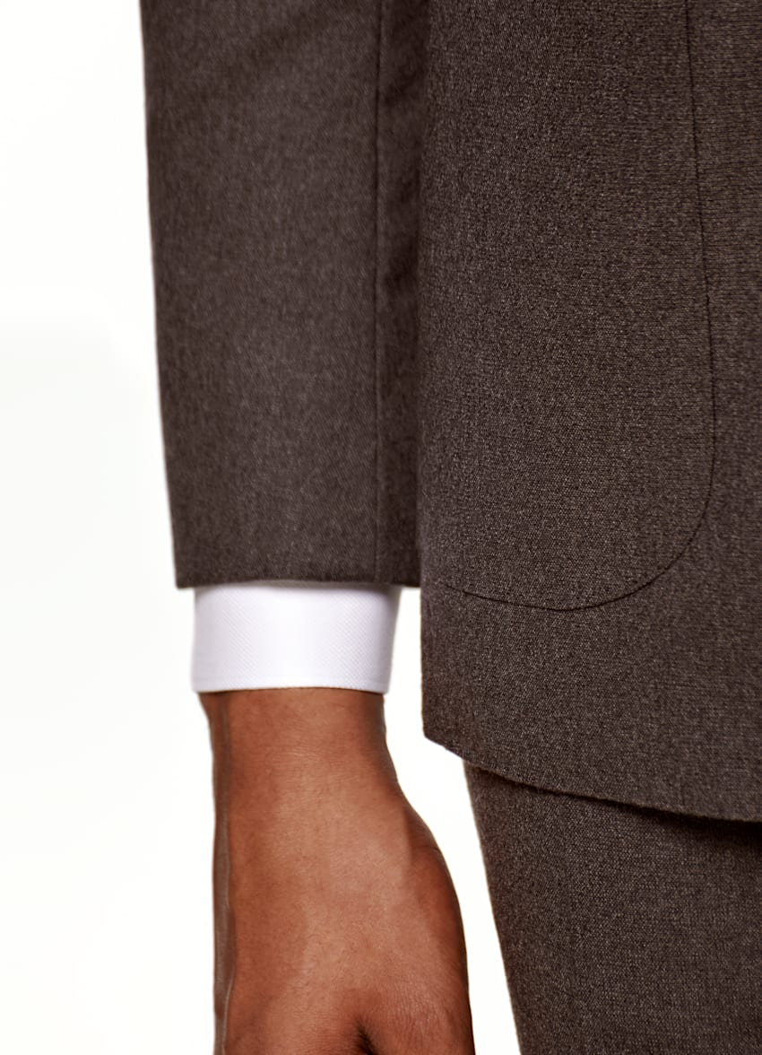 SUITSUPPLY Pure Wool Traveller by Lanificio Cerruti, Italy Grey Havana Suit