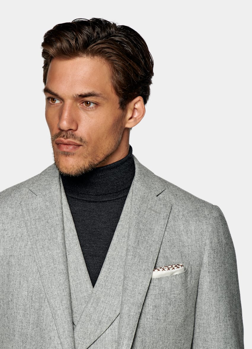 Light Grey Havana Suit in Circular Wool Flannel | SUITSUPPLY United Kingdom